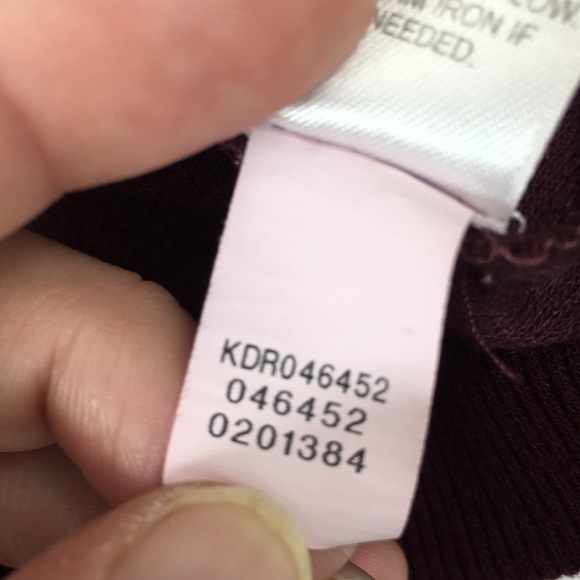 J. Jill Maroon Waffle Knit Tunic Top Womens Medium Petite V Neck Long Sleeve - Picture 8 of 11